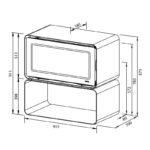 Lotus Living Cube Kaminofen Alpin White, Rauchabgang oben – Bild 4