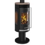 Oranier Rota Twist Kaminofen Stahl Schwarz / Topplatte Keramik Grappa